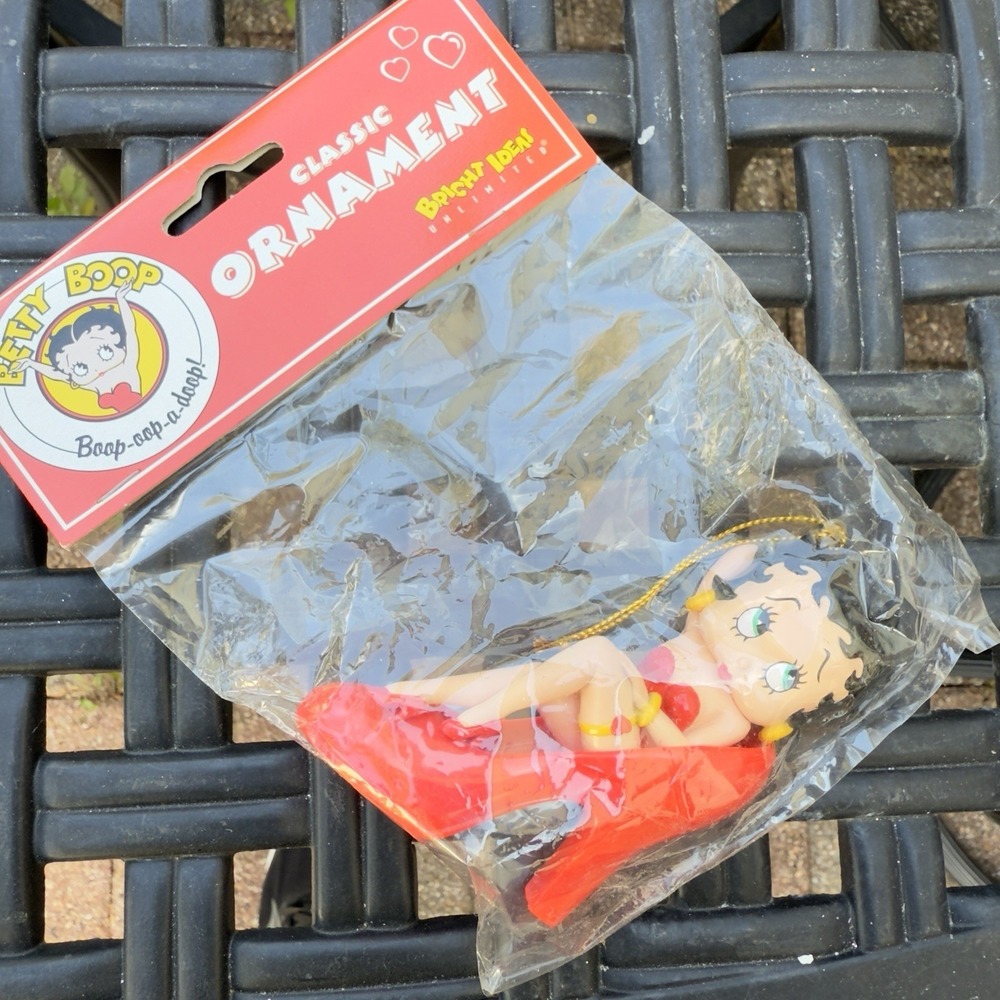 Vtg Betty‎ Boop Classic Resin Ornament Red Shoe NIP 2000 Christmas Holiday Decor